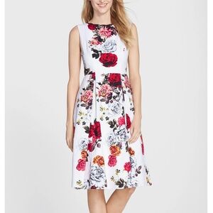 Adrianna Papell Floral Jacquard Fit & Flare Midi Dress